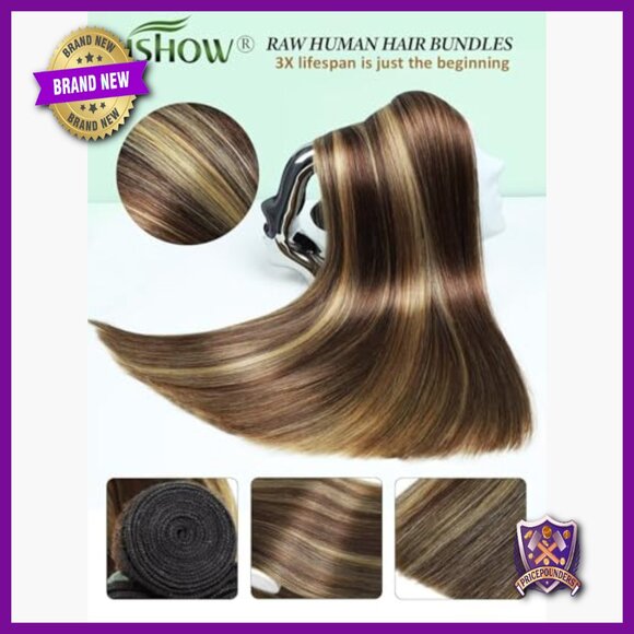 12 Inch Straight Human Hair Extension Bundle, Premium Unprocessed Virgin Hair